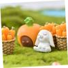 BCOATH 7pcs Cute Rabbit Carrot Adornment Resin Craft Mini Scene Rabbit Model for Home Decoration view 4