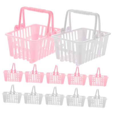 ifundom 20Pcs Mini Shopping Basket for Cute Desktop Decoration Storage Utility Baskets for Role Play Organizing Groceries and More