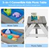 3-in-1 Kids Outdoor Wooden Picnic Table with Adjustable Umbrella - Convertible Sand & Water Activity Table for Toddlers - Space-Saving Design - Perfect for Gardens, Backyards & Beach Play (Gray) view 4