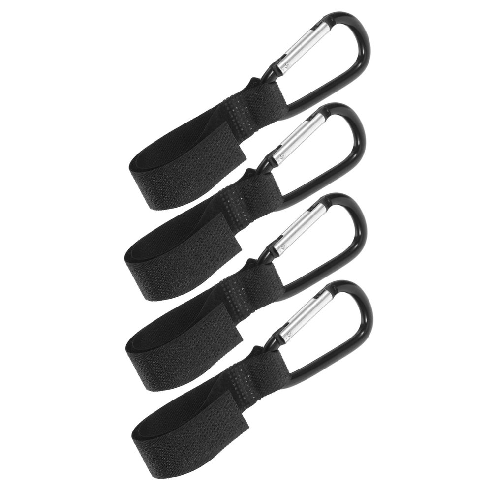 Abaodam 4Pcs Stroller Hook Multi Purpose Mountaineering Buckle for Shopping Bags Keys Wallet Heavy Duty Trolley Organizer for Parents