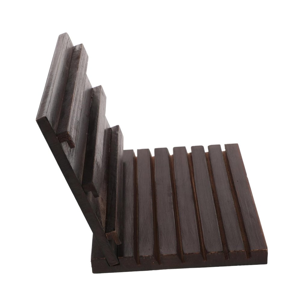 Amosfun Versatile Coin Holder Display Wooden Medal Riser Challenge Case Stand Display to Carry