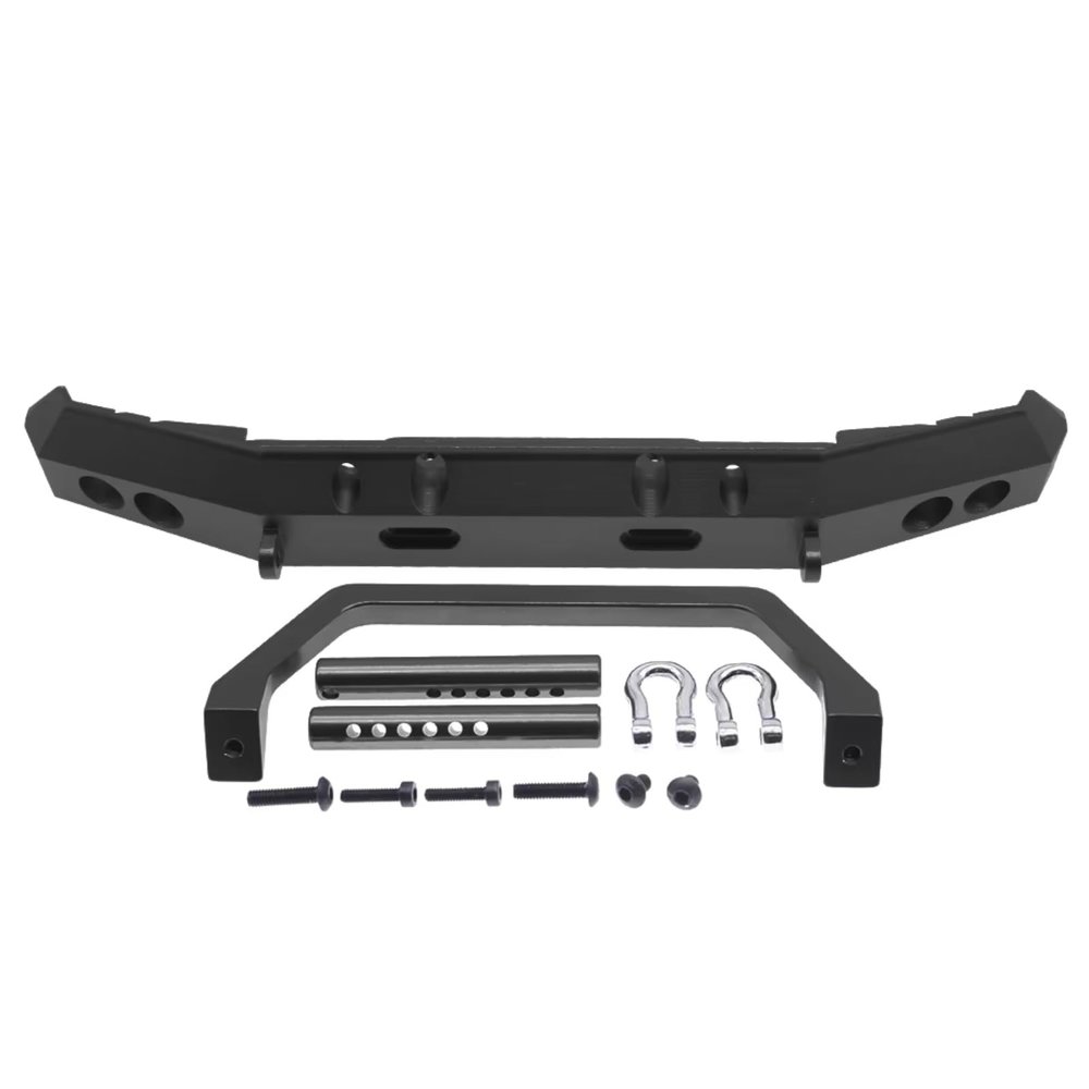 BOQEXSS for Red Cat for Everest Gen7 Pro 1/10 Rc for Hobby Model Car Upgraded Sports Alloy Front Bumper with Hooks Rc Bumpers(Black)