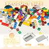 PATIKIL 370 Pcs Flat Blocks Bulk, 1x2 Square Light Gray Classic Tiles Smooth Surface Mini Building Blocks Accessories Compatible Bricks Kits for Building Floor Walls Mosaic Pixel Art view 2