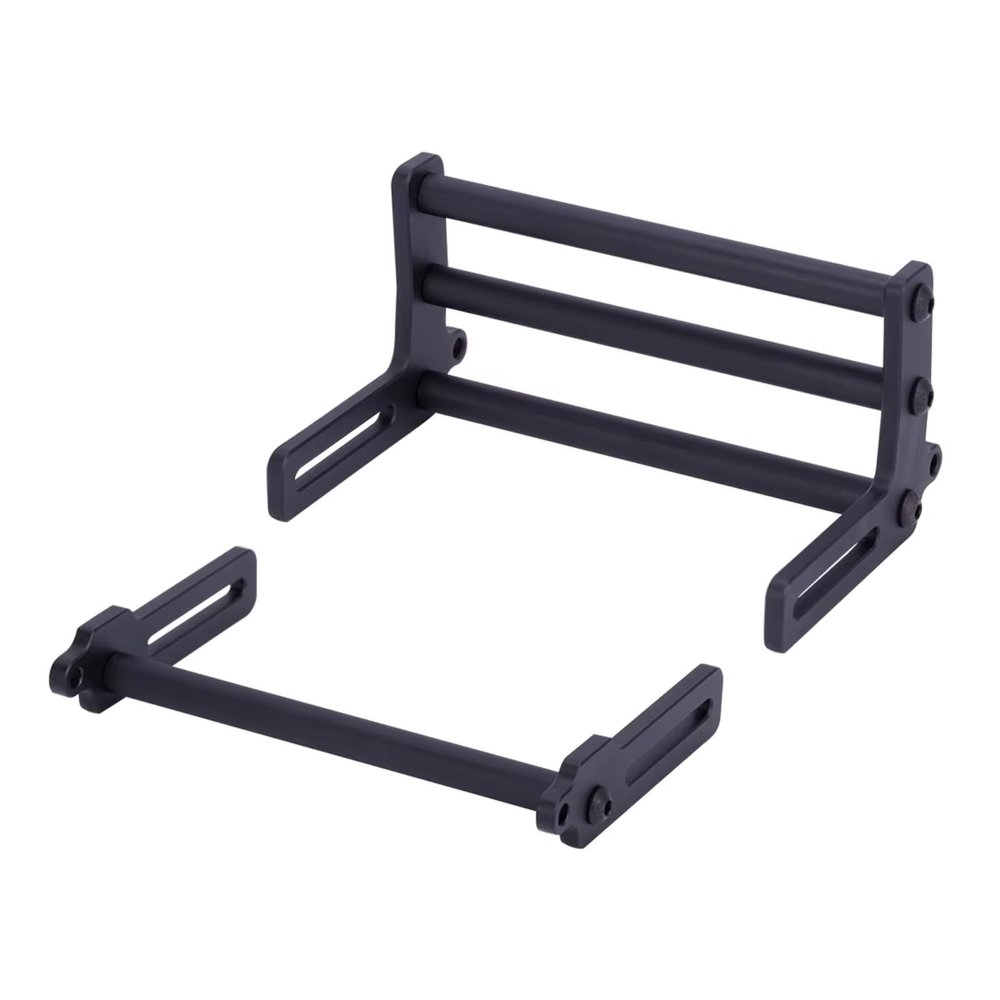 BOQEXSS for Dodge for Axial for SCX10 for TRX4 Power Wagon FJ40 1/10 RC Crawler Car Aluminum Front Rear Bumper Bull Bars for LCG for Chassis Cab Upgrade DIY Rc Bumpers(Black with Tow Hook)