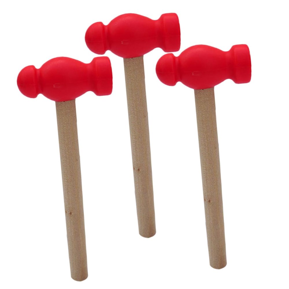 BESPORTBLE 3Pcs Wooden Hammer Multi Purpose Hammer for Safe Ergonomic Design Educational Building Tool for Boys for DIY Playtime Activities