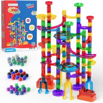 Marble Run, 150 Pcs Marble Maze Race Building Blocks Toy Game & STEM Learning Toys Christmas Birthday Gift for Kids Aged 3-12