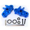BENMAZ 2Pcs Aluminum Steering Block Knuckle Arm with Rubber Shielded Bearing Accessories for 1/10 Old E-Revo Erevo Summit E-MAXX T-MAXX3.3 Slayer Pro 4X4 5334R, Blue view 2