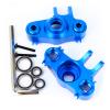 BENMAZ 2Pcs Aluminum Steering Block Knuckle Arm with Rubber Shielded Bearing Accessories for 1/10 Old E-Revo Erevo Summit E-MAXX T-MAXX3.3 Slayer Pro 4X4 5334R, Blue view 3
