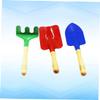 FELTECHELECTR 3Pcs Mini Garden Tool for Iron Shovel Trowel and Rake with Wooden Handle for Little Hands Random Color for Boys and Gardening Play view 4