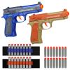 2 Pack Blaster Guns Boys Toy - with 16 Soft Foam Darts Bullets & 2 Wrist Bands - Christmas Birthday Hand Gun Toys Party Supplies for 6,7,8,9,10,11,12 Years Kids (Blue Orange) view 1