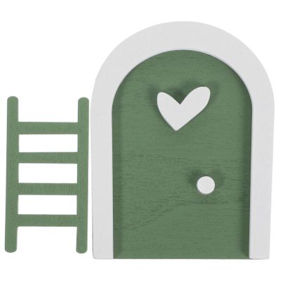 CORHAD 1Set Miniature Wooden Fairy Garden Door with Ladder Outdoor Door Decoration for Dollhouses and Garden Ornamentation for Creative Micro Landscapes