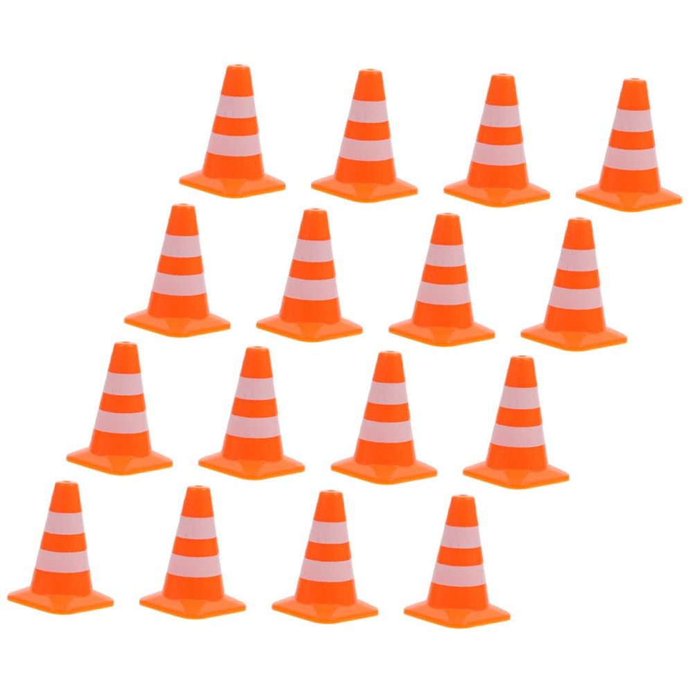 COSMEVIVI 16Pcs Mini Traffic Cones Road Cone Models for Table Accessories DIY Projects and Learning Traffic Safety