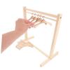 Abaodam 1Set Wooden Doll Garment Rack Miniature Doll Clothes Holders with Hangers for Dollhouse Accessories for Doll Enthusiasts view 3