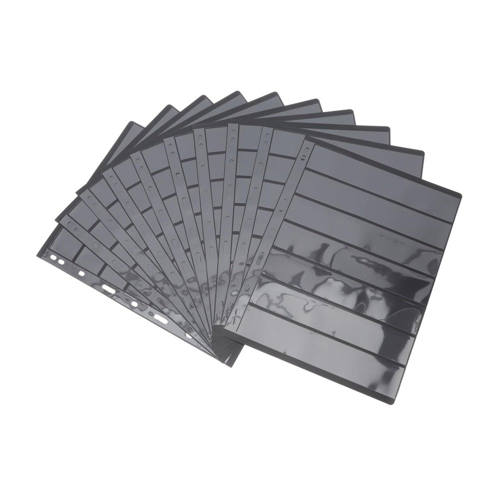 OFFSCH 10-Piece Stamp Collecting Album Inserts Coin Holder Storage Pages Waterproof Stamp Storage for Collectors and Enthusiasts