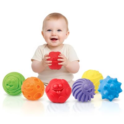 ROHSCE Baby Sensory Balls for 6-12 Months, 6PCS Textured Infant Toys, Soft Montessori Grasp Ball Set for Baby Development, Fine Motor Skills, Colorful Early Learning Gift