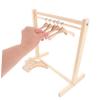 Abaodam 1Set Wooden Doll Clothes Rack Miniature Doll Dress Hangers for Dollhouse Sturdy Organizer with Slip Resistant Feature Lightweight Design for Outfits Display and Travel view 3