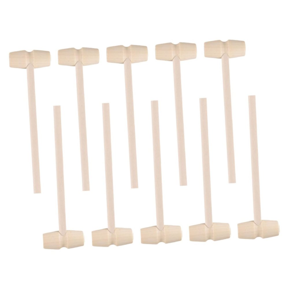 BRIGHTFUFU 25PCS Wooden Mallet Hammer Set for Boys and Girls Natural Wood Toy Hammers for Crab and Lobster Shellfish for Educational Play and Birthday Party Games