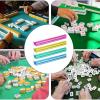 Apujent Set of 4 Mahjong Racks and Pushers, Multicolor Mah Jong Tile Rack and Pusher, Clear Acrylic Storage Organizer, Modern Americans Majiang Tile Holder, Mah Jongg Board Game Accessories, 18.5" view 2