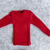 1:12 Scale Fabric T-Shirt + Pant for 6 inch 1/12 Man Thin Small Action Figure Clothes (Red Gray) view 3