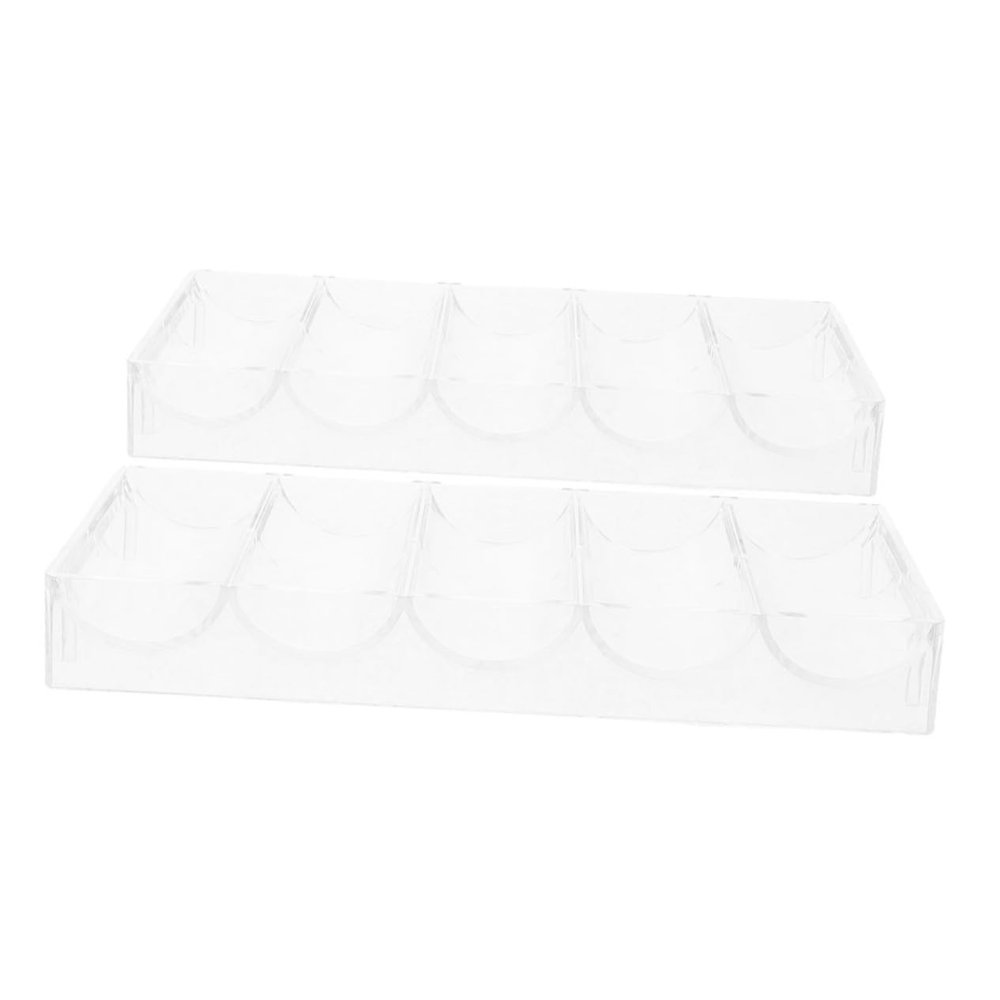 Abaodam Acrylic Poker Chip Tray Holder for Game Night 2pcs Storage Box Multi-Function Chip Organizer for Parties and Tournaments