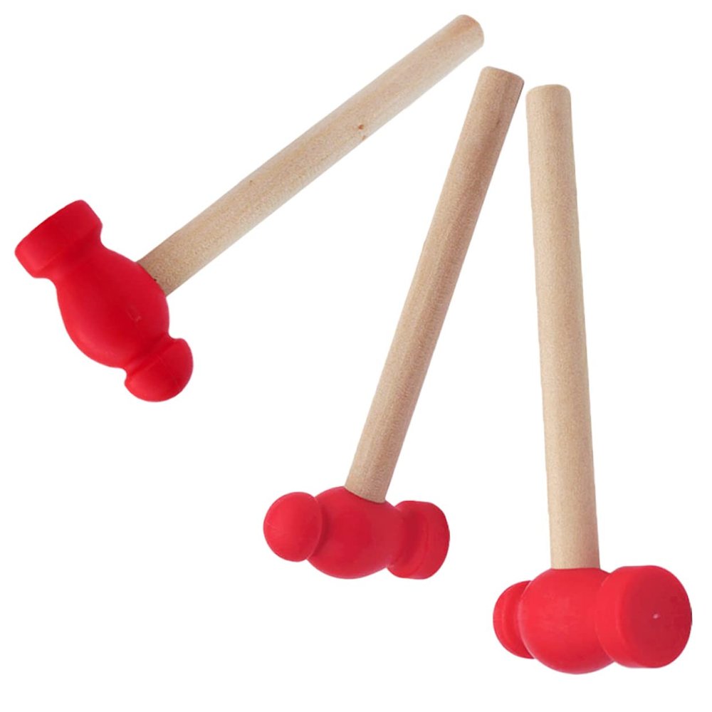 FOYTOKI 3Pcs Wooden Hammer for Simulation Hammers for Creative Play and Learning for Home Decoration and Parent Interaction