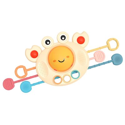 FOYTOKI Silicone Pull String Interactive Teething Sensory Pull for Travel Develops Fine Motor Skills Cognitive Growth and Hand Eye Coordination