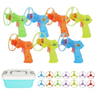 MOMSBIEND 7 Pack Launching Toy Flying Disc Shooters for Kids,Cyclone Gyro Launcher Flying Saucer Ejection Spinning Top Indoor & Outdoor Play for Kids Ages 5+,Cat Propellers,Interactive Cat Toy