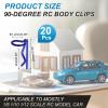 MECCANIXITY 20pcs 90-Degree Angle RC Body Clips Bent Springy R Pins 20x1.2x9mm for All 1/8 1/10 1/12 Scale Model RC Car Crawler Truck,Shell Replacement Parts(Blue) view 2