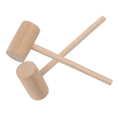 BESPORTBLE 12Pcs Solid Wood Mini Hammers Round Educational for Hitting Hammer for Hand Eye Coordination Manipulation for Home Decoration Fun Activities