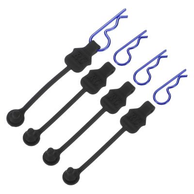 MECCANIXITY 4 Pcs RC Body Clip Retainers, 1.2mm Rod RC Clips Shell Fixed Buckle Lock Springy R Pins Shell Replacement Parts for All 1/8 1/10 Scale Model Car Crawler Truck(Blue)