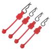 MECCANIXITY 4 Pcs RC Body Clip Retainers, 1.2mm Rod RC Clips Shell Fixed Buckle Lock Springy R Pins Shell Replacement Parts for All 1/8 1/10 Scale Model Car Crawler Truck(Red/Black) view 1