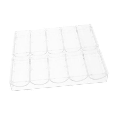 JOINPAYA 2Pcs Transparent Poker Chip Holder Multi Grid Storage Tray for Easy Access and Organization Design for Poker Chips and Desktop Sundries