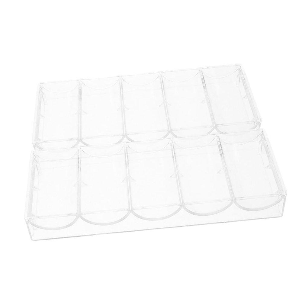 JOINPAYA 2Pcs Transparent Poker Chip Holder Multi Grid Storage Tray for Easy Access and Organization Design for Poker Chips and Desktop Sundries
