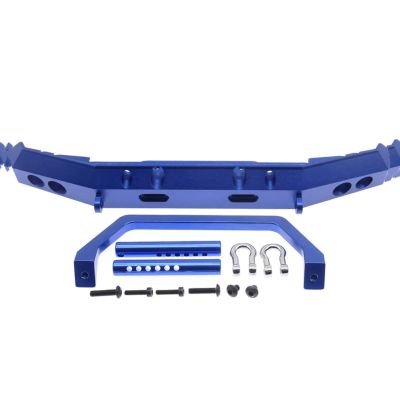 BOQEXSS for Red Cat for Everest Gen7 Pro 1/10 Rc for Hobby Model Car Upgraded Sports Alloy Front Bumper with Hooks Rc Bumpers(Blue)