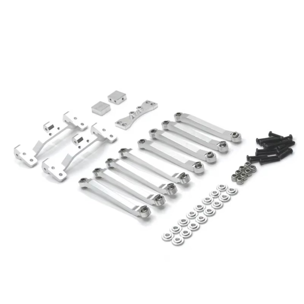 QTUONVD RC Upgrade Parts for MN D90 D91 D96 for MN98 99S 1/12 Metal Modified Connecting Rod Connecting Rod Bracket Remote Control Crawler Vehicle Upgrade Accessories(Silver)