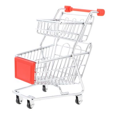 BESPORTBLE 1Pc Mini Shopping Cart Small Storage Basket for Trolley Model for Creative Play Miniature Accessory for Boys