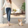 Short Dog Gate,14" Tall Gate to Step Over, Puppy Mesh Retractable Pet Gates Doggy Door for Doorways Stairs, Extends up to 55" Wide for Kitchen Hallways Indoor, Gray view 1