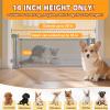 Short Dog Gate,14" Tall Gate to Step Over, Puppy Mesh Retractable Pet Gates Doggy Door for Doorways Stairs, Extends up to 55" Wide for Kitchen Hallways Indoor, Gray view 2