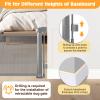 Short Dog Gate,14" Tall Gate to Step Over, Puppy Mesh Retractable Pet Gates Doggy Door for Doorways Stairs, Extends up to 55" Wide for Kitchen Hallways Indoor, Gray view 3