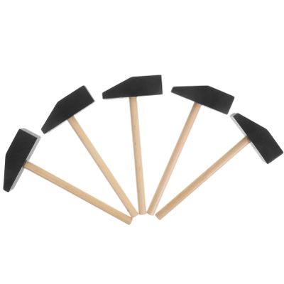 HEALSOPTHY 5Pcs Mini Wooden Hammer Safe DIY Mallet for Creative Play for Birthday Parties Learning Activities for Boys