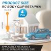 MECCANIXITY 4 Pcs RC Body Clip Retainers, 1.2mm Rod RC Clips Shell Fixed Buckle Lock Springy R Pins Shell Replacement Parts for All 1/8 1/10 Scale Model Car Crawler Truck(Orange/Silver) view 2