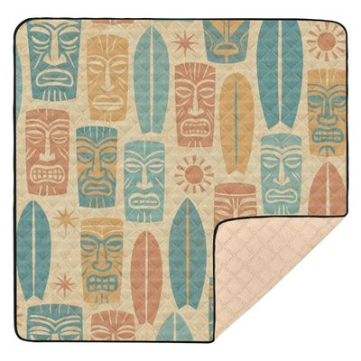 Vintage Tropical Wallpaper Soft Padded Baby Gym & Activity Mat for Floor Cozy Breathable Infant Play Mat for Babies Infants Toddlers, 50'' x 50''