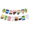 2pcs Pixel Theme Happy Birthday Banner, Pre-Strung Glitter Birthday Decorations Supplies Ideal Photo Props Backdrop and Hanging Decorations for Home Wall Pixel Themed Parties view 1