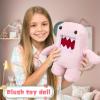 11.8" Domo Monster Plush, Funny Stuffed Figure Throw Pillows for Home Decor for Anime Fans (Pink) view 4