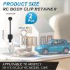 MECCANIXITY 2 Pcs RC Body Clip Retainers, 1.4mm Rod 45 Degree RC Clips Shell Fixed Buckle Lock Springy R Pins Shell Replacement Parts for All 1/8 1/10 Scale Model Car Crawler Truck(Silver) view 2