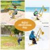 HONEY JOY Sand Digger Excavator for Kids, Toddler Outdoor Sandbox Digger Crane w/Cross Base & Flexible Shovel, 360 Rotatable Seat, Beach Toys Excavator Ride On Toy for Backyard Dirt and Snow, Yellow view 3