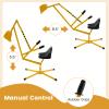 HONEY JOY Sand Digger Excavator for Kids, Toddler Outdoor Sandbox Digger Crane w/Cross Base & Flexible Shovel, 360 Rotatable Seat, Beach Toys Excavator Ride On Toy for Backyard Dirt and Snow, Yellow view 4