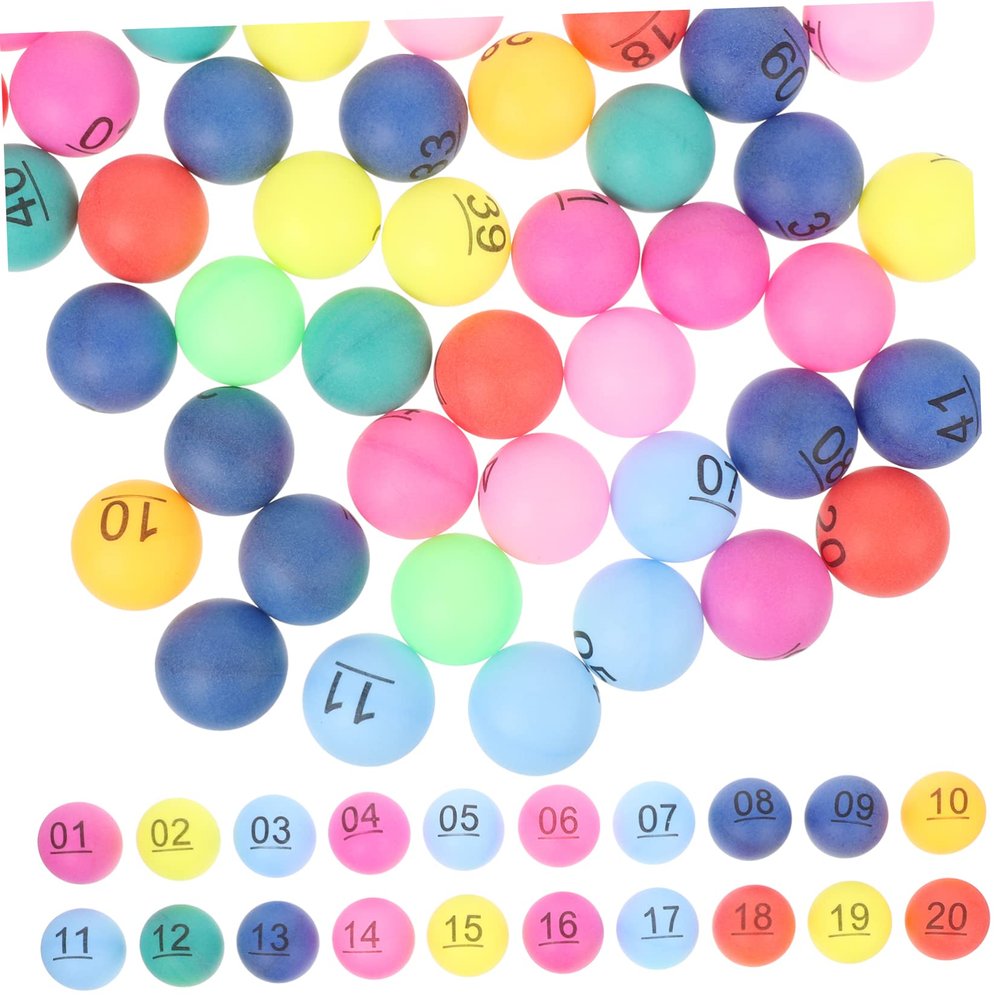 Mikinona 1Set Colorful Numbered Raffle Drawing Balls for Party Games to High Elasticity Balls Durable Bar Game Props for Home Parties Events