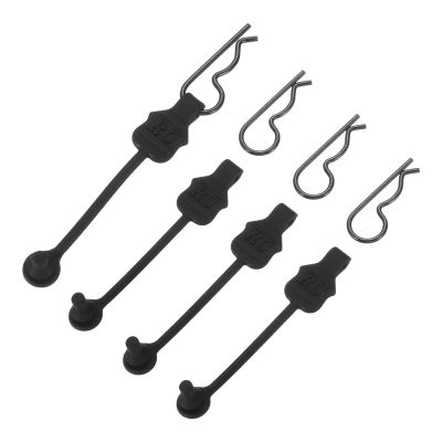 MECCANIXITY 4 Pcs RC Body Clip Retainers, 1.2mm Rod RC Clips Shell Fixed Buckle Lock Springy R Pins Shell Replacement Parts for All 1/8 1/10 Scale Model Car Crawler Truck(Black)