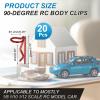 MECCANIXITY 20pcs 90-Degree Angle RC Body Clips Bent Springy R Pins 20x1.2x9mm for All 1/8 1/10 1/12 Scale Model RC Car Crawler Truck,Shell Replacement Parts(Red) view 2